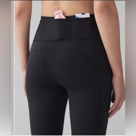 Lululemon Fast & Free Crop II Leggings Nulux 19" High Waisted Pockets Black 4 - Picture 4 of 14